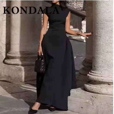 Vintage Brown Elegant Women's Dress – Fashion 2025 Collection